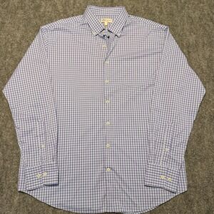 Peter Millar Summer Comfort Mens XL Gingham Button Down Long Sleeve Shirt